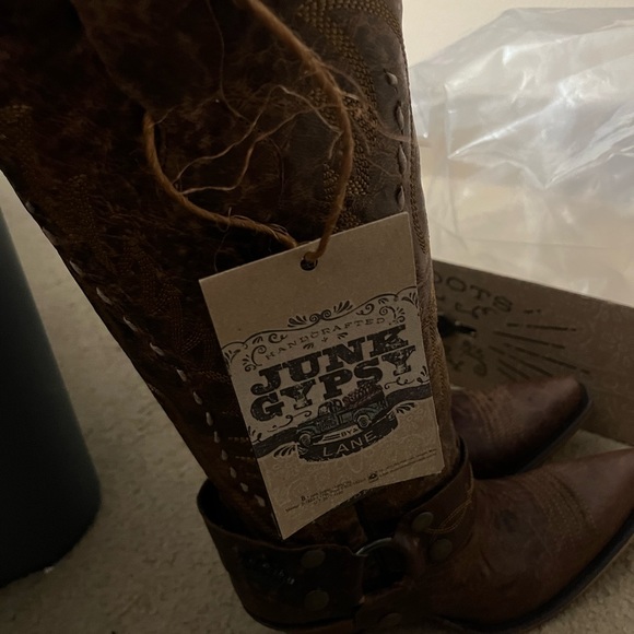 BNIB Sold Out! Junk Gypsy Lane Vagabond Cowboy Boots size 8 Brown 🔥 🔥🔥 - Picture 7 of 11